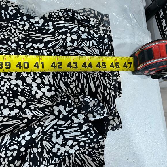 Talbots Floral Short Flutter Sleeve Buttons Retro 90s Fit & Flare Midi Dress 8 - Picture 2 of 8